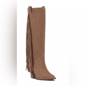 Women's Pelia Tan Knee High Fringe Cowboy Boots from Vince Camuto (8)